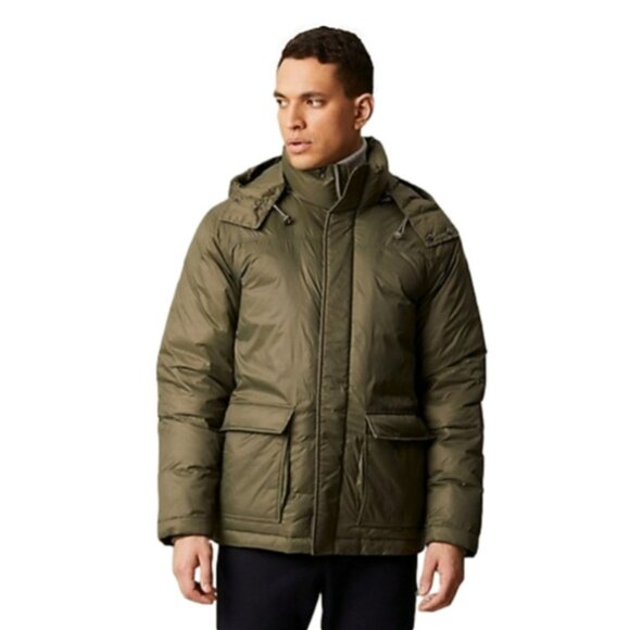 Hudson North  Men's Olive Green Puffer Coat Parka Down Fill Winter Sz M - Picture 2 of 16